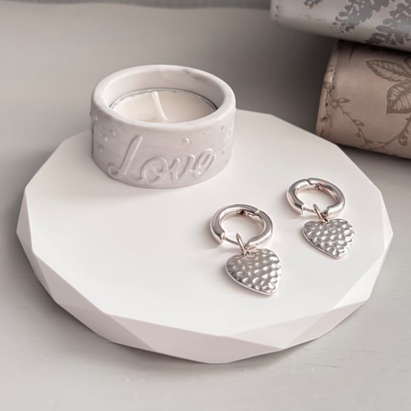 Diamond Edge Tray Gift Set - Tea Light Holder & Heart Oil Diffuser Choice