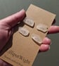 Set of four frosted white sea glass buttons - Image 1