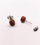 Ceramic yellow ear studs, small ear-studs, bright earrings, boho earrings - Image 3