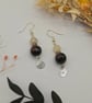 Sterling Silver Red Tiger's Eye And Calcite Beaded Earrings With Spiral Charms - Image 2