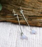Earrings, Sterling Silver Long Stick and Blue Lace Agate Gemstone Droppers - Image 2