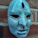 Turquoise Divine Face Ceramic Wall Art 