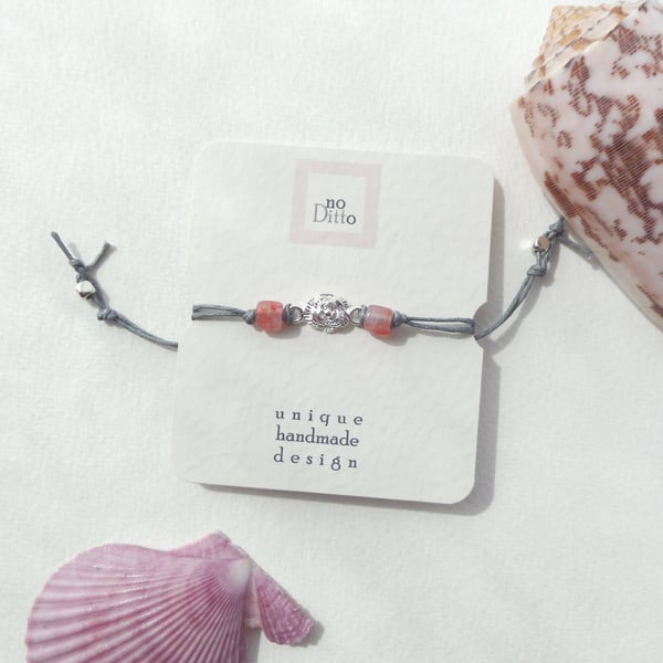Silver Flower Adjustable Bracelet, Mother's Day Gift