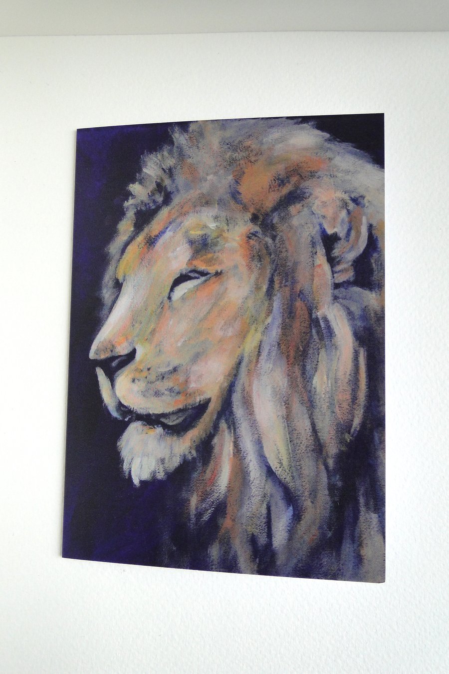 Lion Blank Greeting Card From my Original Acrylic Art Painting