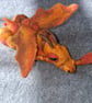 needle felted dragon hair clip 