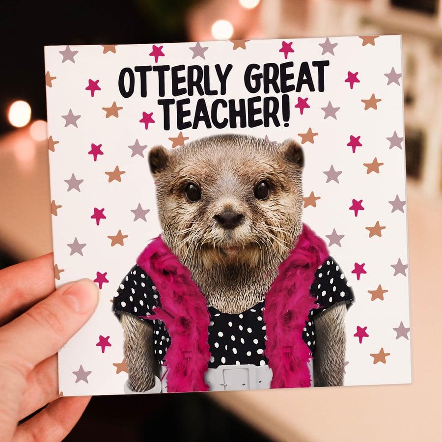 Otter thank you card: Otterly great teacher! (Animalyser)