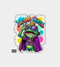 Funny Die Cut Vinyl Sticker - Drama Queen Frog