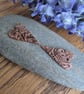 Artisan Made Copper Long Heart Charms Scroll and Loop Design 1 pair - Image 4
