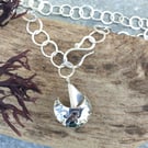 Sterling silver sailing boat pendant with handmade chain