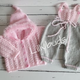 Knitting pattern StarLight, StarBright.  Baby Suit. Jacket and dungarees 
