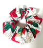 Christmas Scrunchie White Poinsettia Print