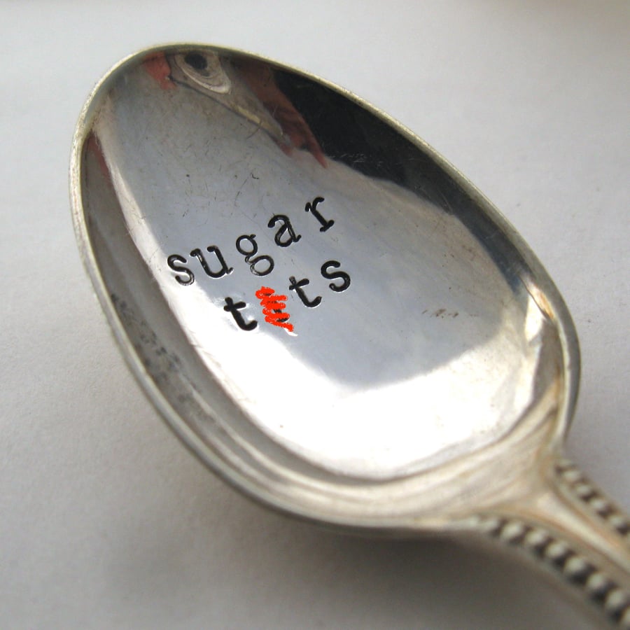Handstamped Sugar T-ts Coffeespoon