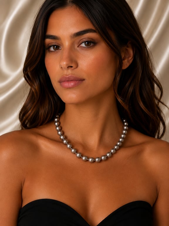Bronze Metallic Shell Pearl Knotted Necklace