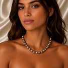 Bronze Metallic Shell Pearl Knotted Necklace