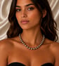 Bronze Metallic Shell Pearl Knotted Necklace - Image 1