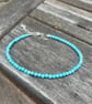 Turquoise Beaded Anklet with Hearts Extension Chain - Image 2