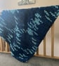 Chunky Hand Knitted Blue Mix, Full Size Blanket Throw INC P&P - Image 2