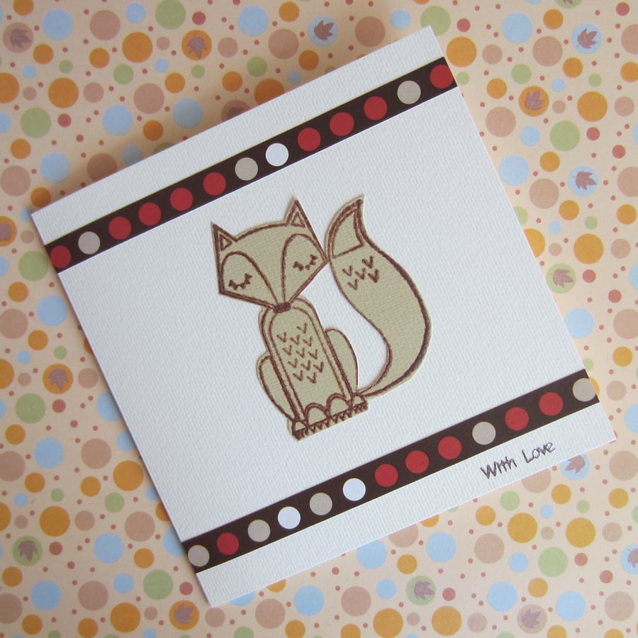 Fox With Love Greetings Card