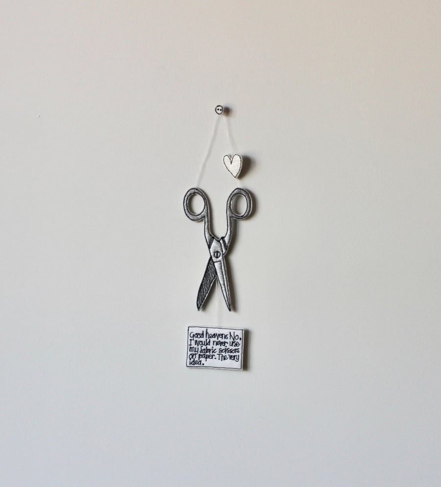 'Good Heavens No' - Scissors - Hanging Decoration