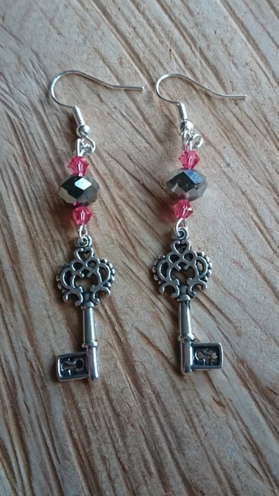 Steampunk Key Earrings