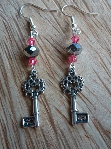 Steampunk Key Earrings