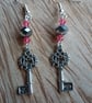 Steampunk Key Earrings