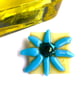 Fused Glass Blue Daisy Brooch