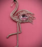 Rose-gold plated wire wrapped Flamingo with baby pink crystal