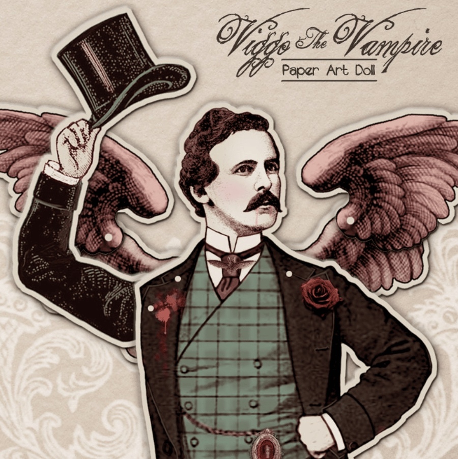 The Gentleman Vampire paper art doll to print and cut out.