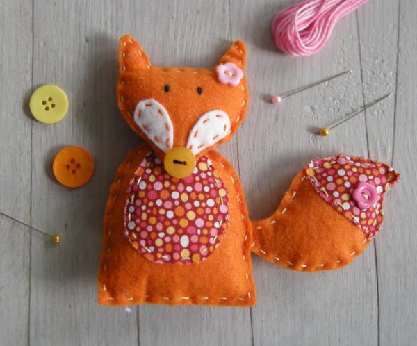 craft kit, sewing kit, fox sewing kit, make your own, sew your own, kids craft