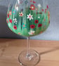 Hand Painted Floral Gin Glass - Image 2