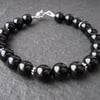 Black Onyx and Sterling Silver Bracelet