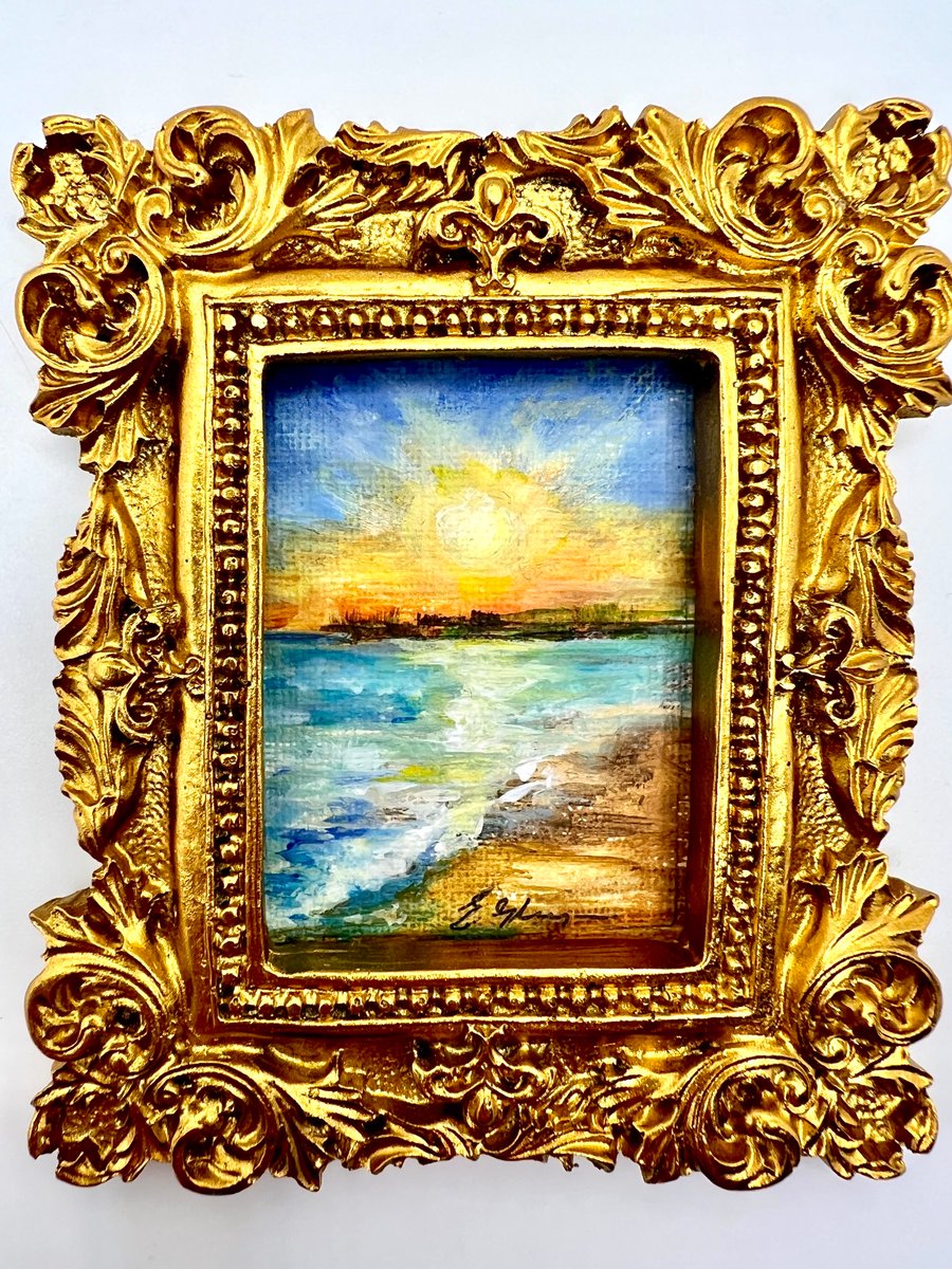 Sunset Beach Miniature Painting