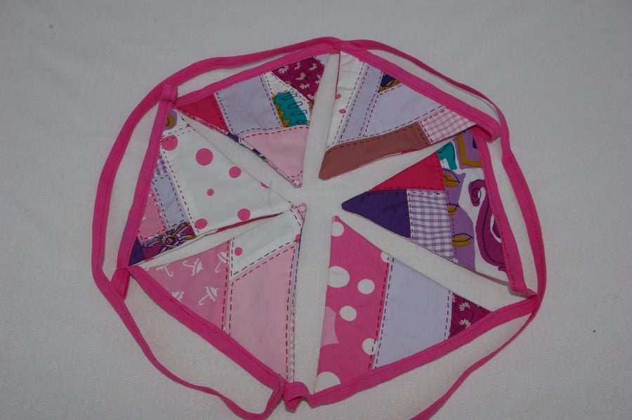 Bunting Patchwork Pink and Purple