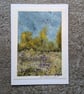 Daisy Meadow. Blank Card. Unique Mixed Media Art 260199