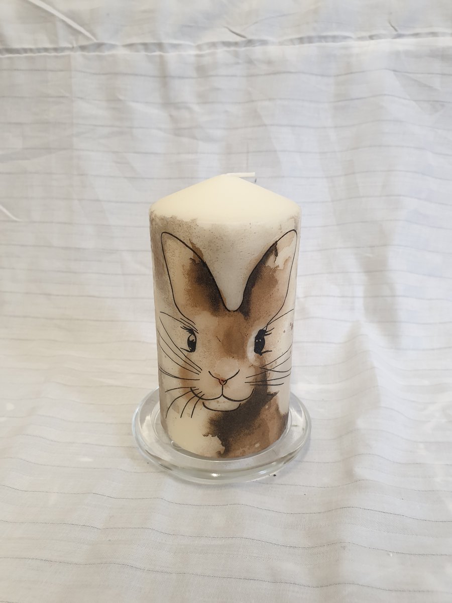 Rabbit candle Folksy