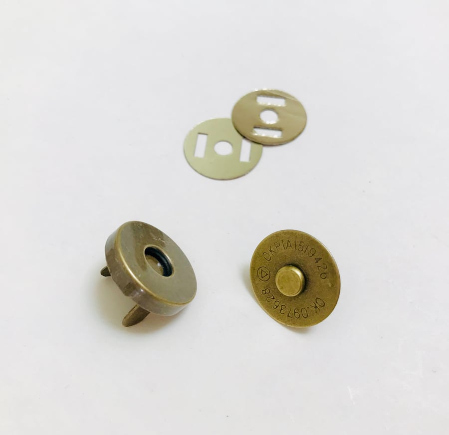 Magnetic Snaps Metal Button Clasp Fastener for Bag Making Projects - 5 Pcs.