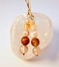 Brown Agate And Shell Earrings - Handmade In Devon - Image 1