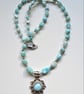 Designer Luxury Larimar Sterling Silver Necklace  - Image 4