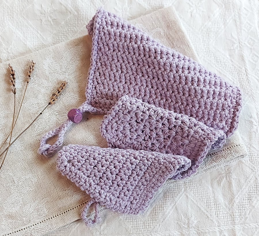 Reusable handmade face cloth and pads, 100% recycled cotton