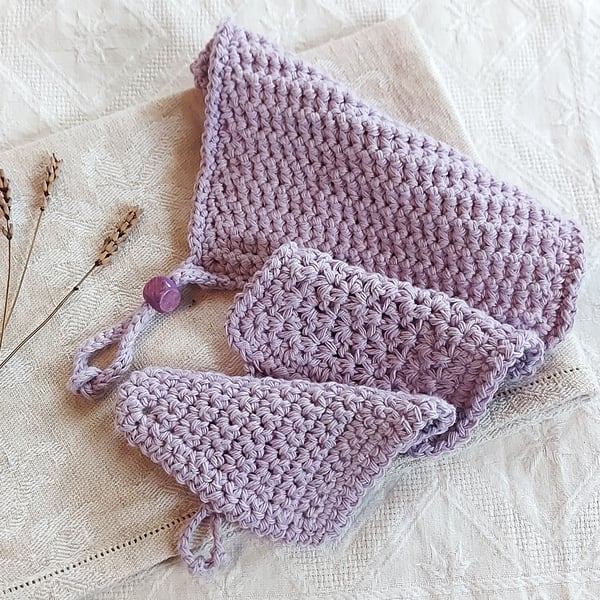 Reusable handmade face cloth and pads, 100% recycled cotton