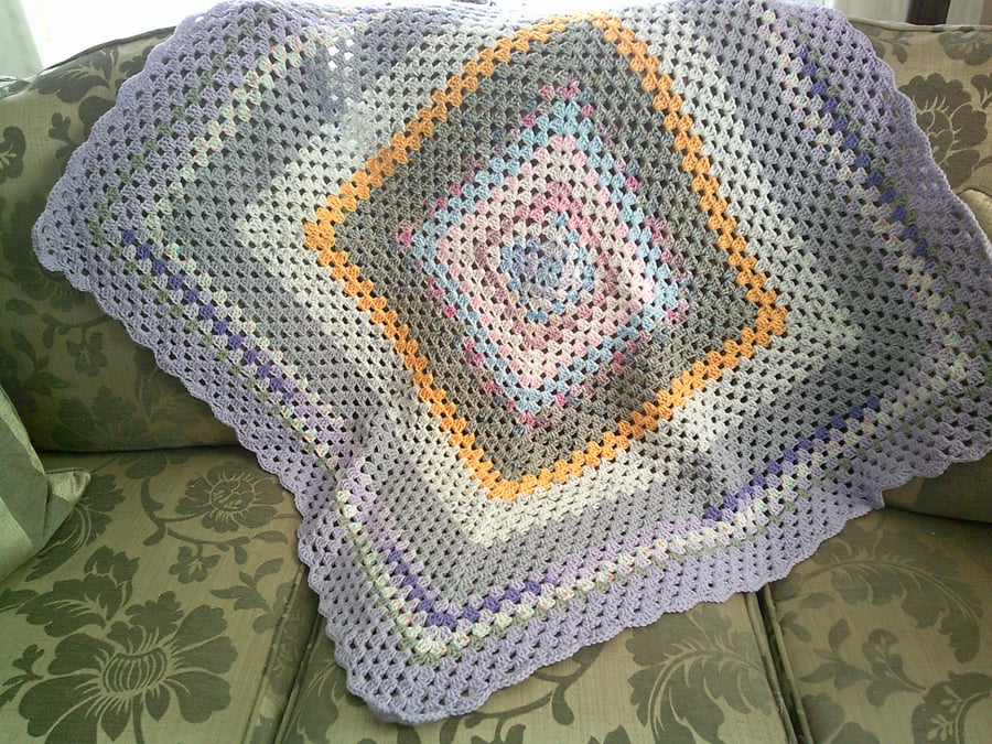 Lavender & Greys Vintage Style Crochet Lap Blanket