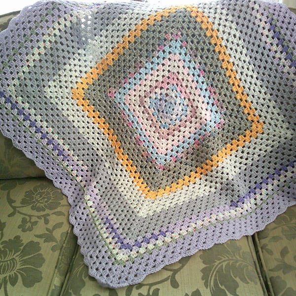 Lavender & Greys Vintage Style Crochet Lap Blanket