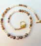 Striped Agate, Glass Pearl & Shell Necklace, Birthday Present, Anniversary gift - Image 4