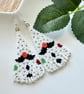 Christmas snow-gnome snowman beadwork earrings
