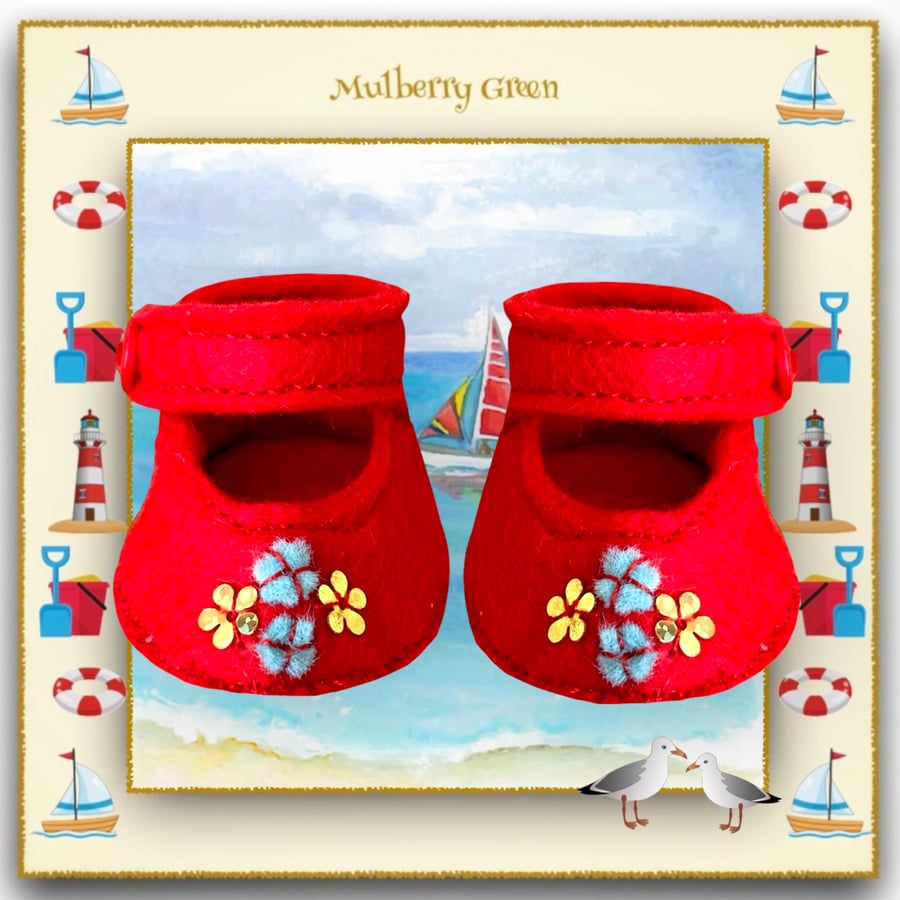 Reserved for June - Red and Turquoise Shoes