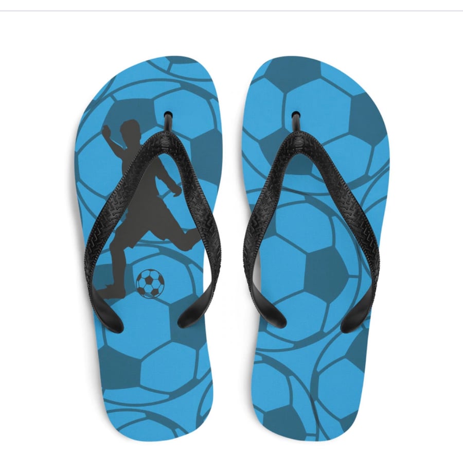 Blue Football Unisex Flip Flops