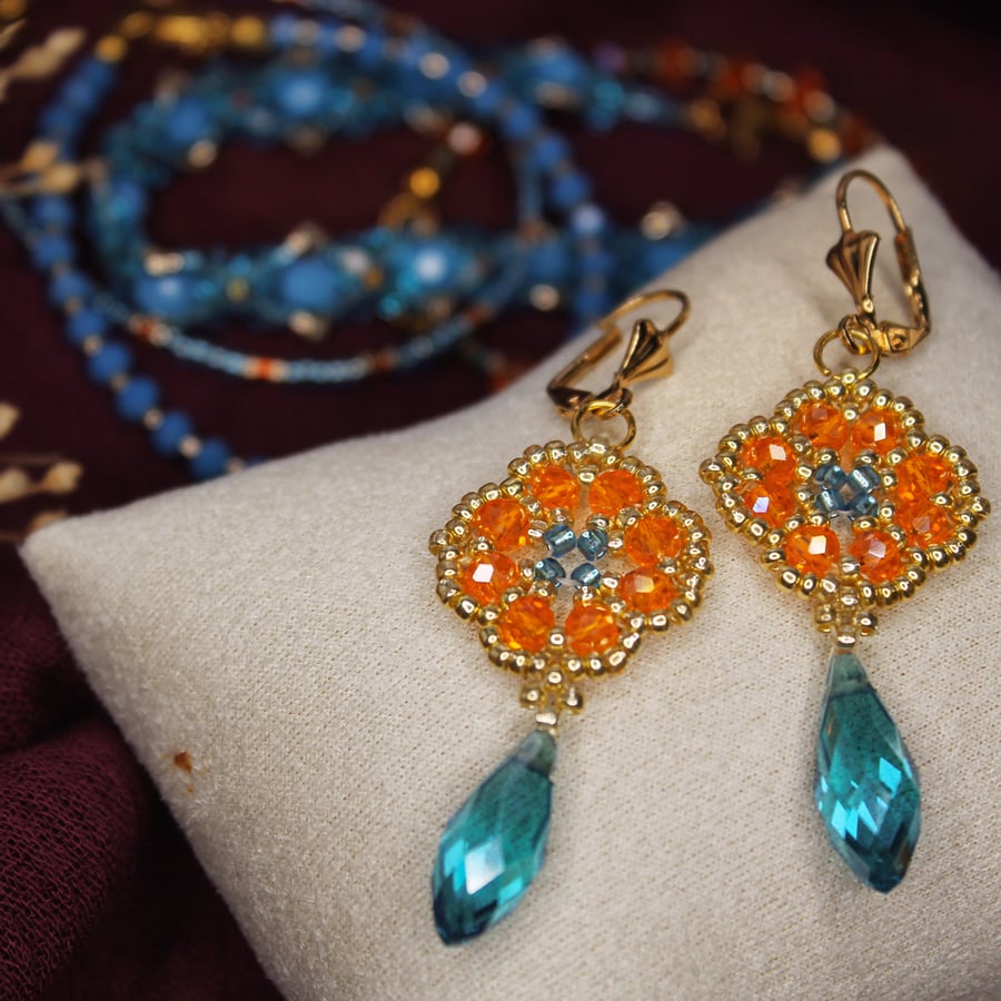 Naranja y Cielo earrings 