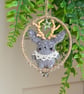 Miniature Jackalope Hoop Art Hanger - Image 1