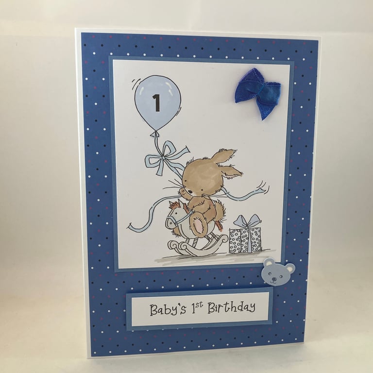 Handmade 1st birthday card